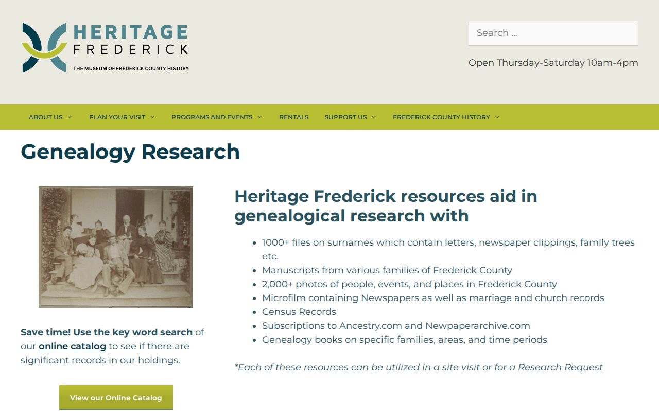 Frederick people search Heritage Frederick genealogy resources