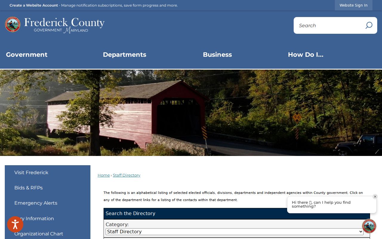 Frederick people directories county staff search
